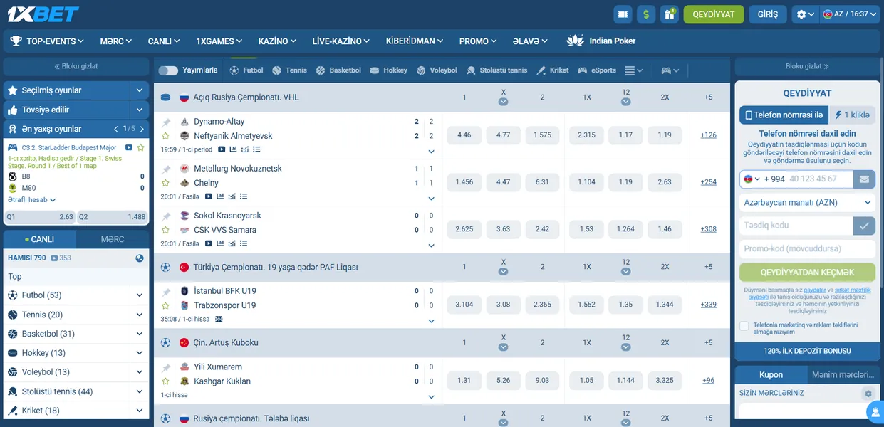 Stavkalar – kazino online daxilində idmanın əlavə ritmi
